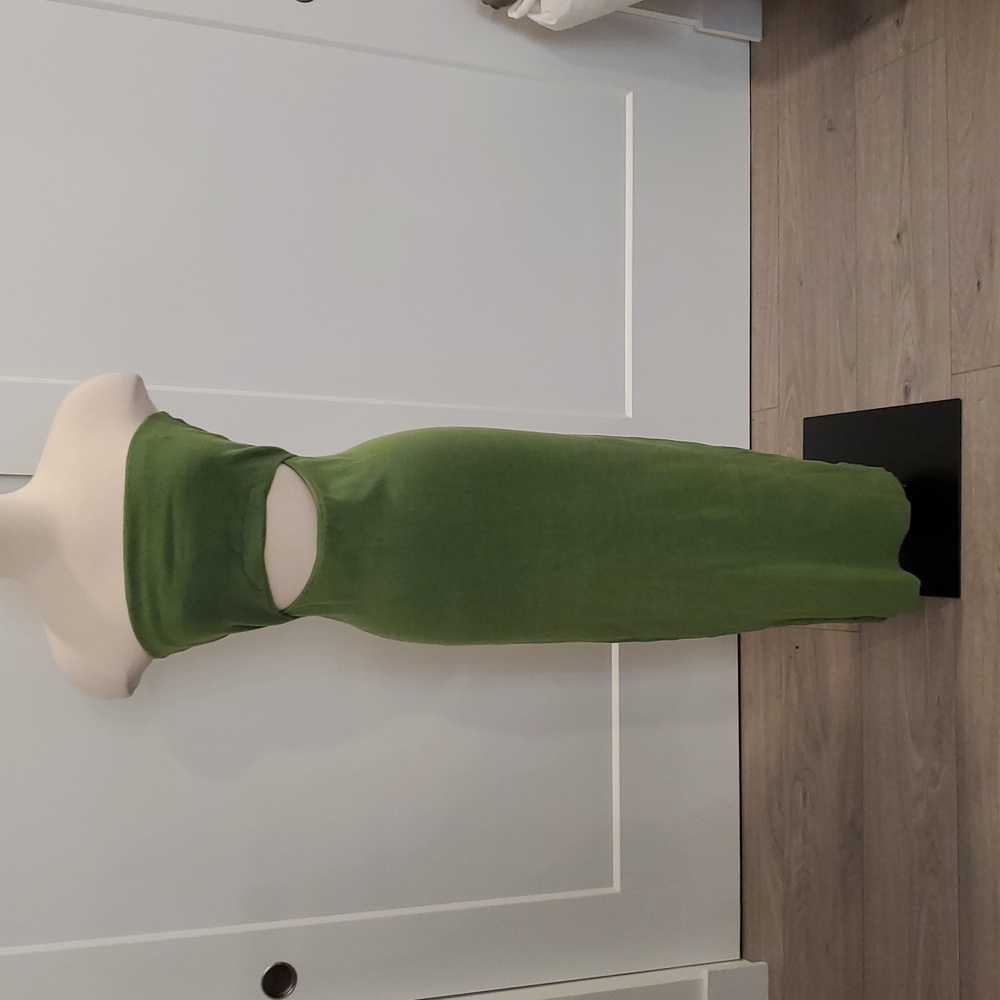 House of Harlow 1960 Olive Green Strapless Cutout Maxi Dress